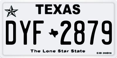 TX license plate DYF2879