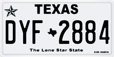 TX license plate DYF2884