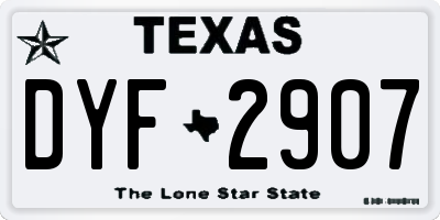TX license plate DYF2907