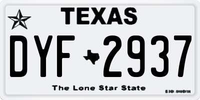 TX license plate DYF2937