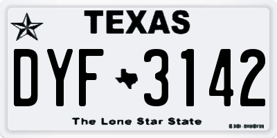 TX license plate DYF3142