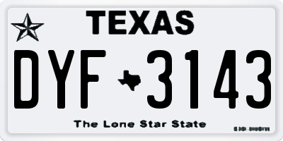 TX license plate DYF3143