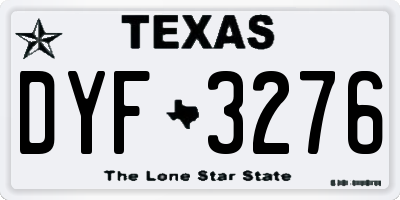 TX license plate DYF3276
