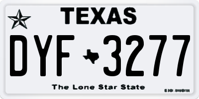 TX license plate DYF3277