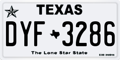 TX license plate DYF3286