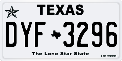 TX license plate DYF3296