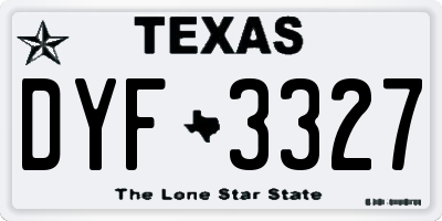 TX license plate DYF3327