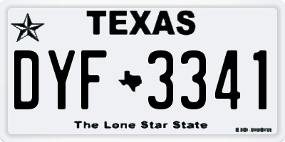 TX license plate DYF3341
