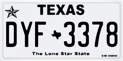TX license plate DYF3378