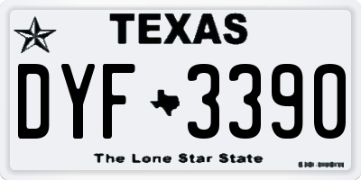 TX license plate DYF3390