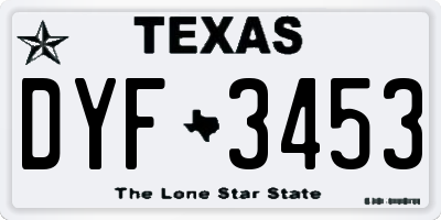 TX license plate DYF3453