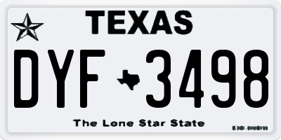 TX license plate DYF3498