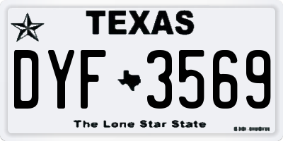 TX license plate DYF3569