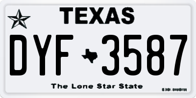TX license plate DYF3587
