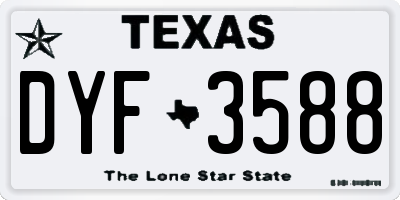TX license plate DYF3588