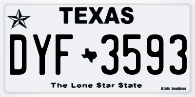 TX license plate DYF3593