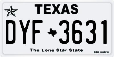 TX license plate DYF3631
