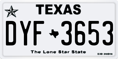 TX license plate DYF3653