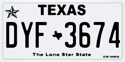 TX license plate DYF3674
