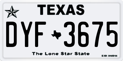 TX license plate DYF3675