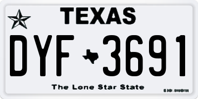TX license plate DYF3691