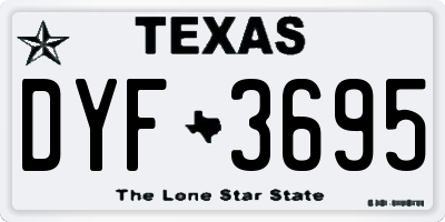 TX license plate DYF3695