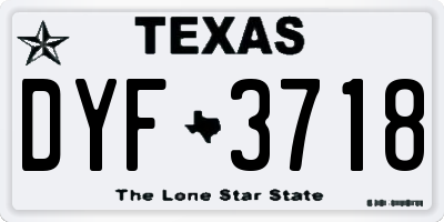 TX license plate DYF3718