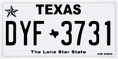 TX license plate DYF3731