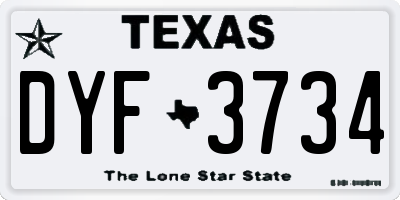 TX license plate DYF3734
