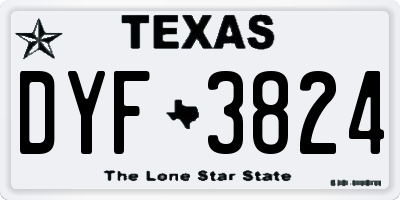 TX license plate DYF3824