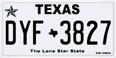 TX license plate DYF3827