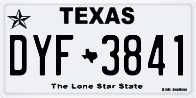 TX license plate DYF3841
