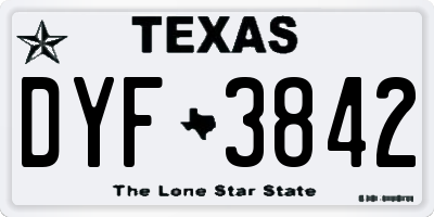 TX license plate DYF3842