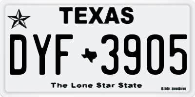 TX license plate DYF3905