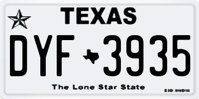 TX license plate DYF3935