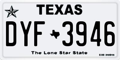 TX license plate DYF3946