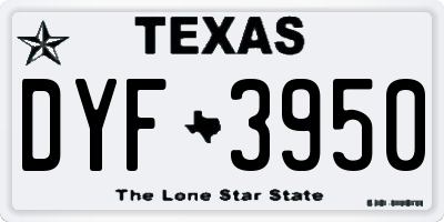 TX license plate DYF3950