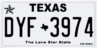 TX license plate DYF3974