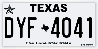 TX license plate DYF4041