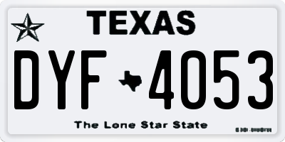 TX license plate DYF4053