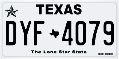 TX license plate DYF4079