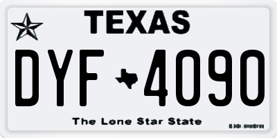 TX license plate DYF4090