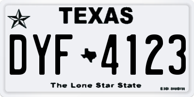 TX license plate DYF4123