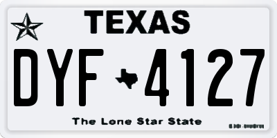 TX license plate DYF4127