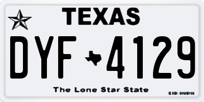 TX license plate DYF4129