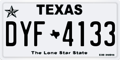 TX license plate DYF4133
