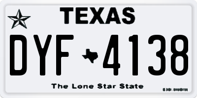 TX license plate DYF4138