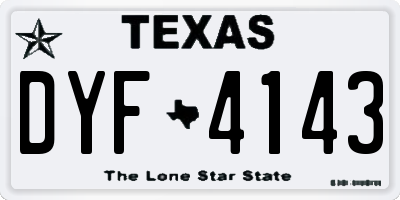 TX license plate DYF4143