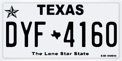 TX license plate DYF4160