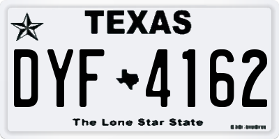 TX license plate DYF4162